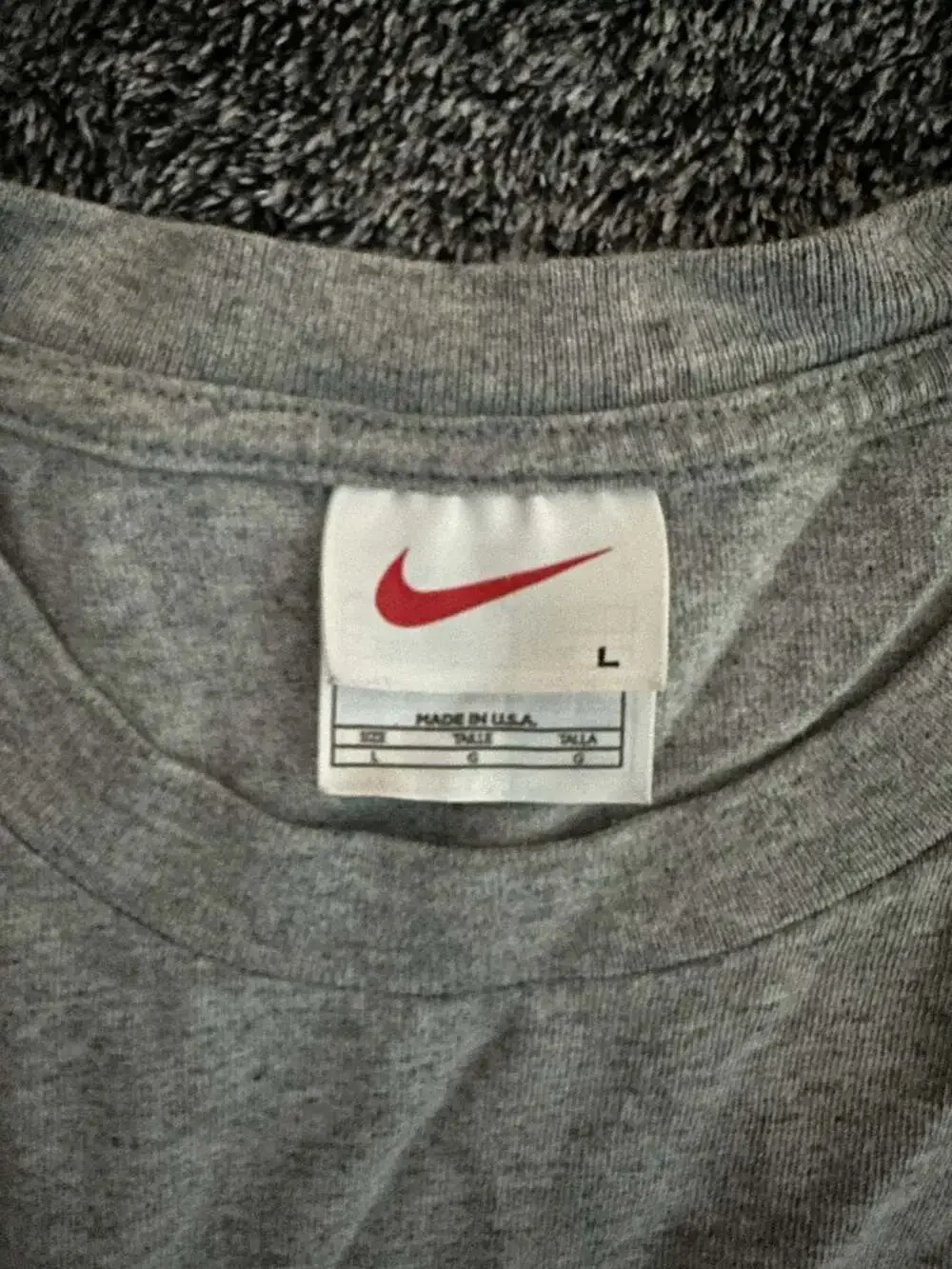 Vintage 90s Nike Small Swoosh Gray T-Shirt Size Large Made in USA